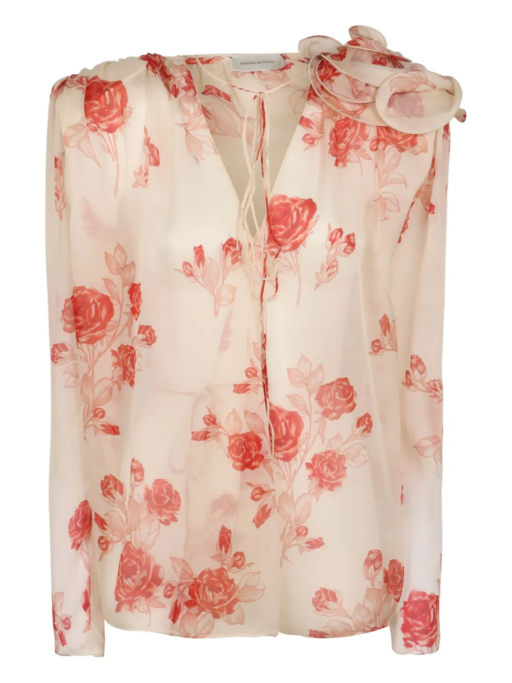 Шелковая блузка с принтом роз Magda Butrym, нейтральный
Шелковая блузка с принтом роз Magda Butrym, нейтральный