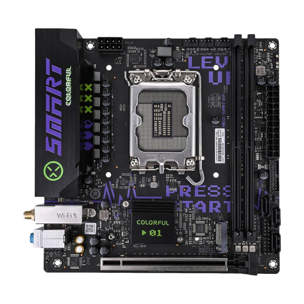 Материнская плата Colorful H610I SMART V20, LGA1700, DDR4, Wi-Fi
Материнская плата Colorful H610I SMART V20, LGA1700, DDR4, Wi-Fi