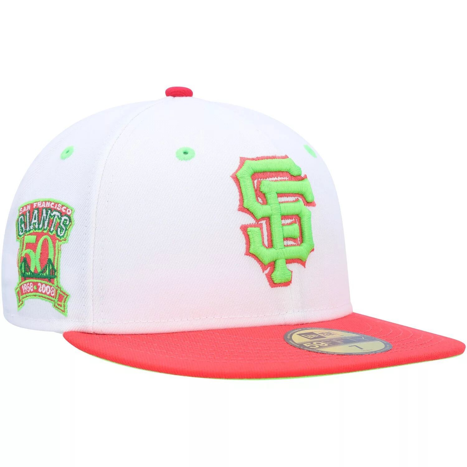 Мужская облегающая шляпа New Era White/Coral San Francisco Giants 50th Anniversary Strawberry Lolli 59FIFTY
Мужская облегающая шляпа New Era White/Coral San Francisco Giants 50th Anniversary Strawberry Lolli 59FIFTY
