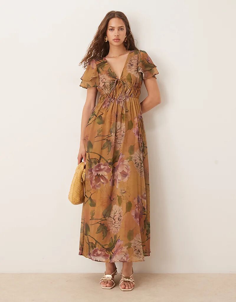 Платье макси ASOS DESIGN с V-образным вырезом, рукавами-ангелами и вырезом в цветочек
Платье макси ASOS DESIGN с V-образным вырезом, рукавами-ангелами и вырезом в цветочек