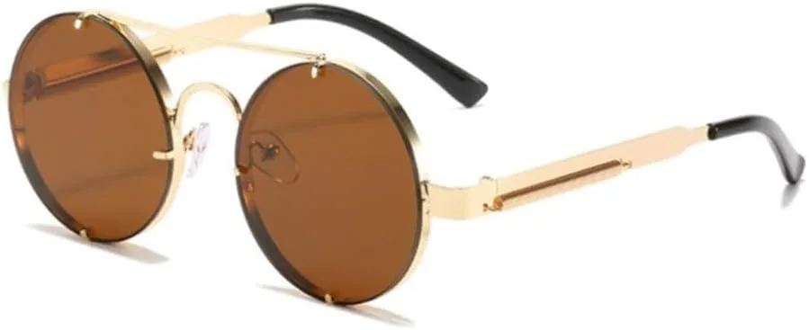 2027 Металлические круглые солнцезащитные очки в стиле стимпанк без оправы для женщин, винтажные эластичные солнцезащитные очки для мужчин MTZJH, Gold Tea
2027 Металлические круглые солнцезащитные очки в стиле стимпанк без оправы для женщин, винтажные эластичные солнцезащитные очки для мужчин MTZJH, Gold Tea