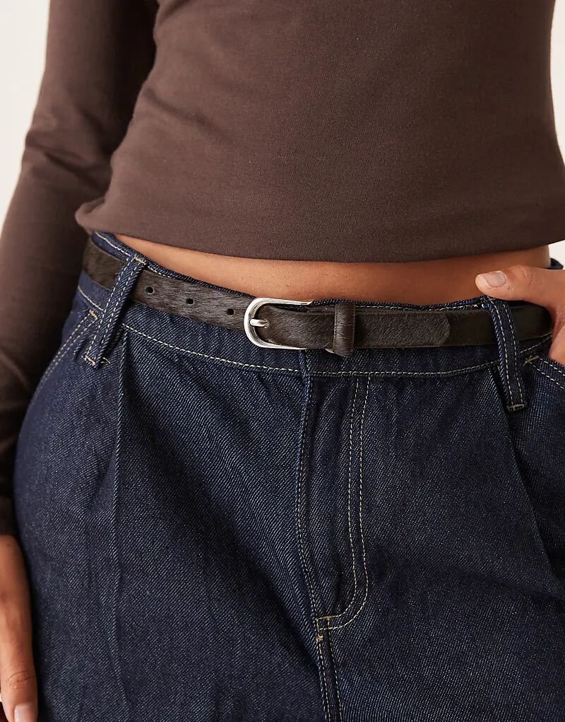 Ремень из кожи с ворсом пони цвета Mango, темно-коричневого цвета
Ремень из кожи с ворсом пони цвета Mango, темно-коричневого цвета