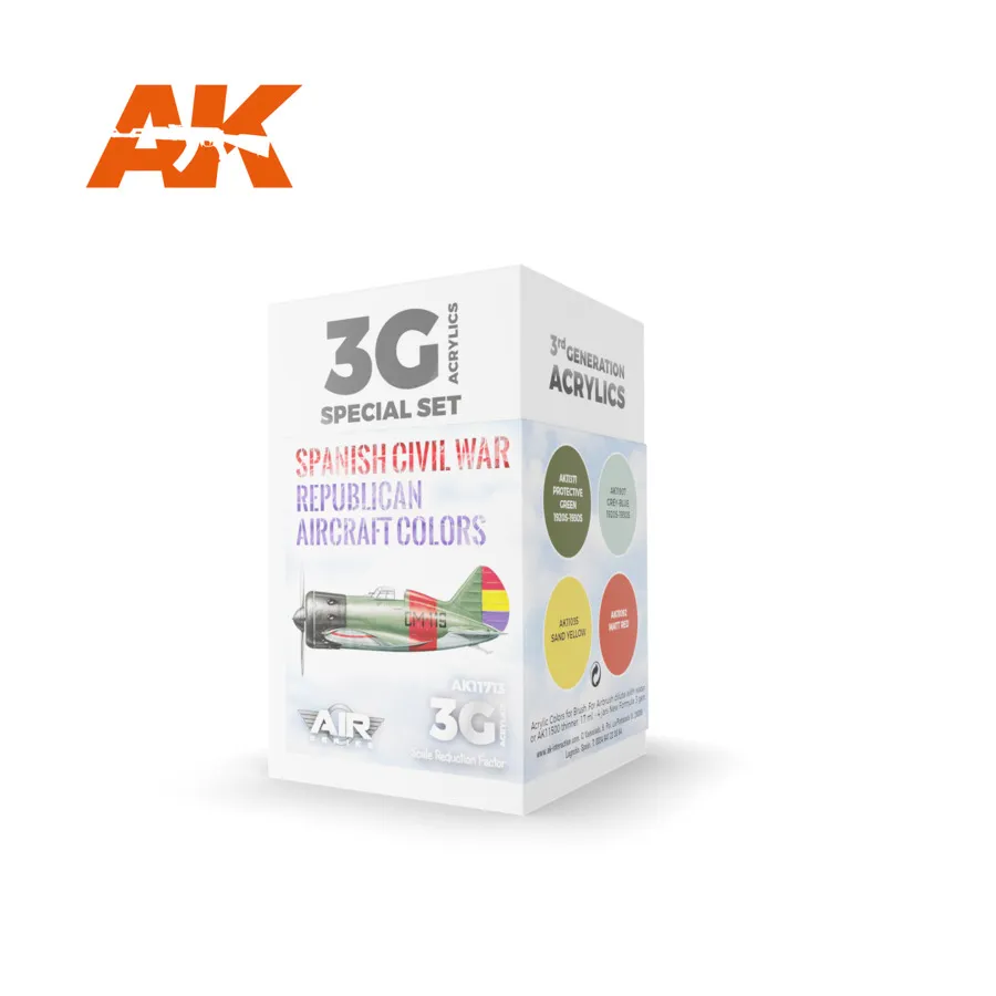 Гражданская война в Испании — цвета республиканских самолетов, 3rd Gen Acrylic Special Set
Гражданская война в Испании — цвета республиканских самолетов, 3rd Gen Acrylic Special Set
