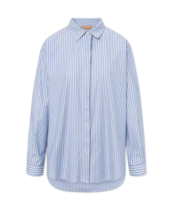 Рубашка Оксфорд в сине-белую полоску Rue De Tokyo, синий
Рубашка Оксфорд в сине-белую полоску Rue De Tokyo, синий