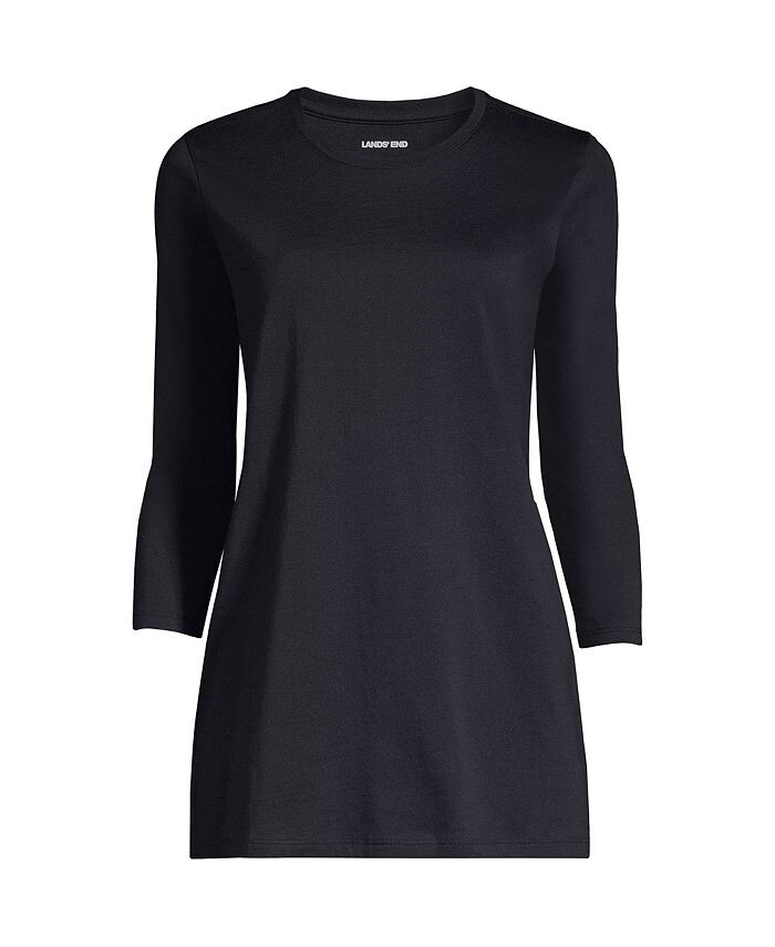 Женская хлопковая туника с круглым вырезом Supima с рукавами 3/4 для высоких женщин Lands' End, черный
Женская хлопковая туника с круглым вырезом Supima с рукавами 3/4 для высоких женщин Lands' End, черный
