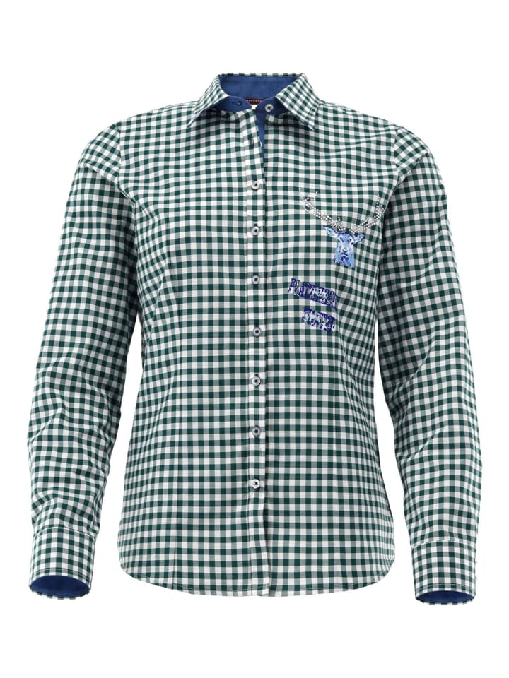 Блузка Fenadi темно-зеленого цвета OS-Trachten
Блузка Fenadi темно-зеленого цвета OS-Trachten