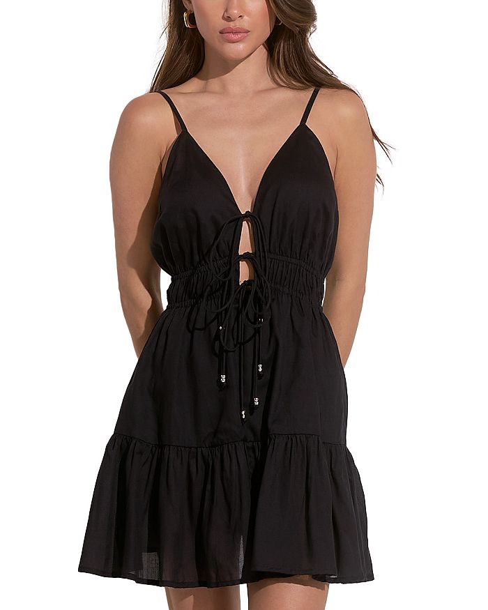 Пляжное платье с завязками спереди Elan, черный 
Пляжное платье с завязками спереди Elan, черный