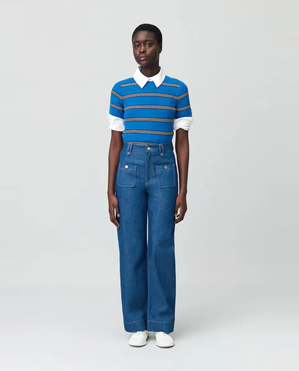 Женские прямые джинсы с высокой посадкой и передними карманами Claudie Pierlot, индиго/синий
Женские прямые джинсы с высокой посадкой и передними карманами Claudie Pierlot, индиго/синий