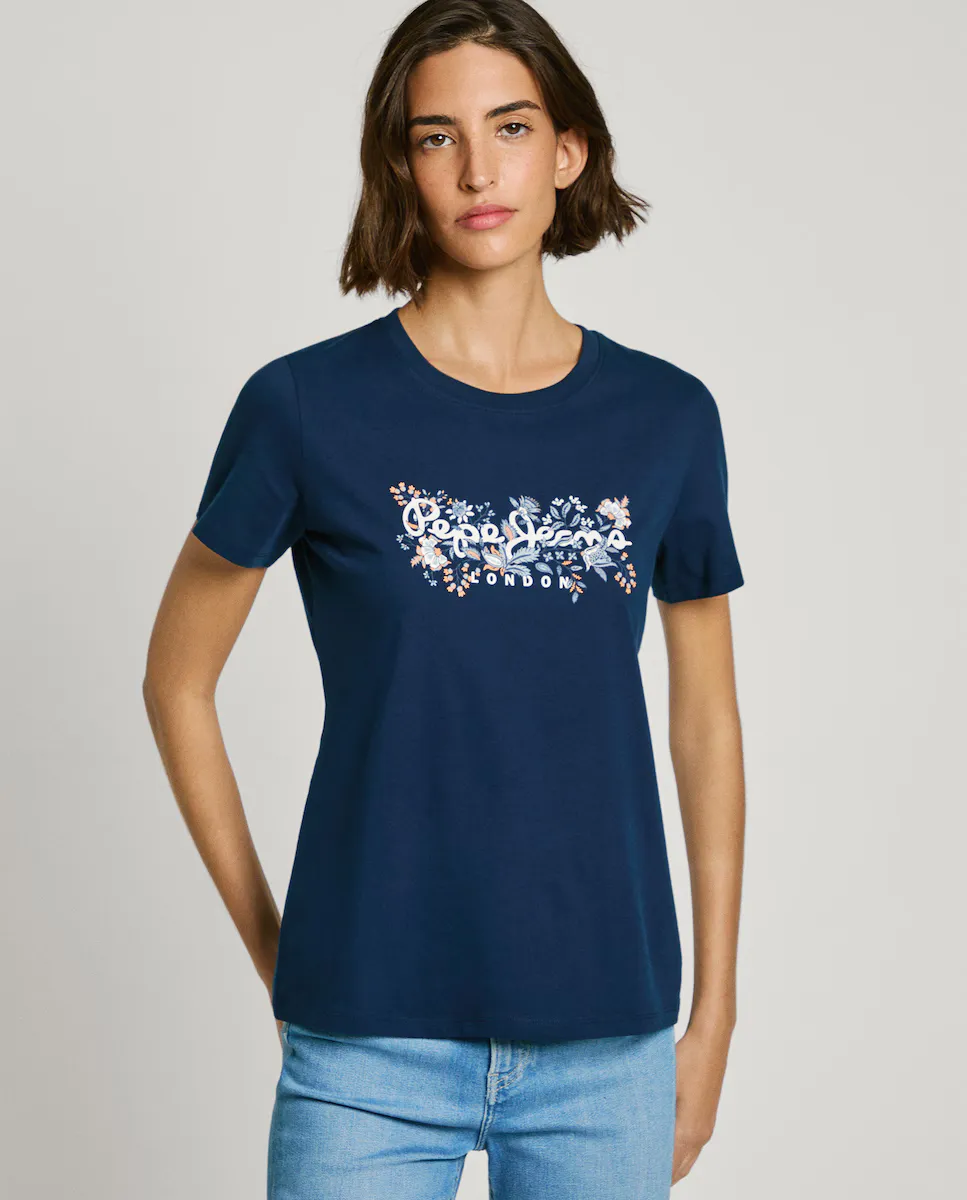 Женская футболка с коротким рукавом и напечатанным логотипом Pepe Jeans, темно-синий
Женская футболка с коротким рукавом и напечатанным логотипом Pepe Jeans, темно-синий