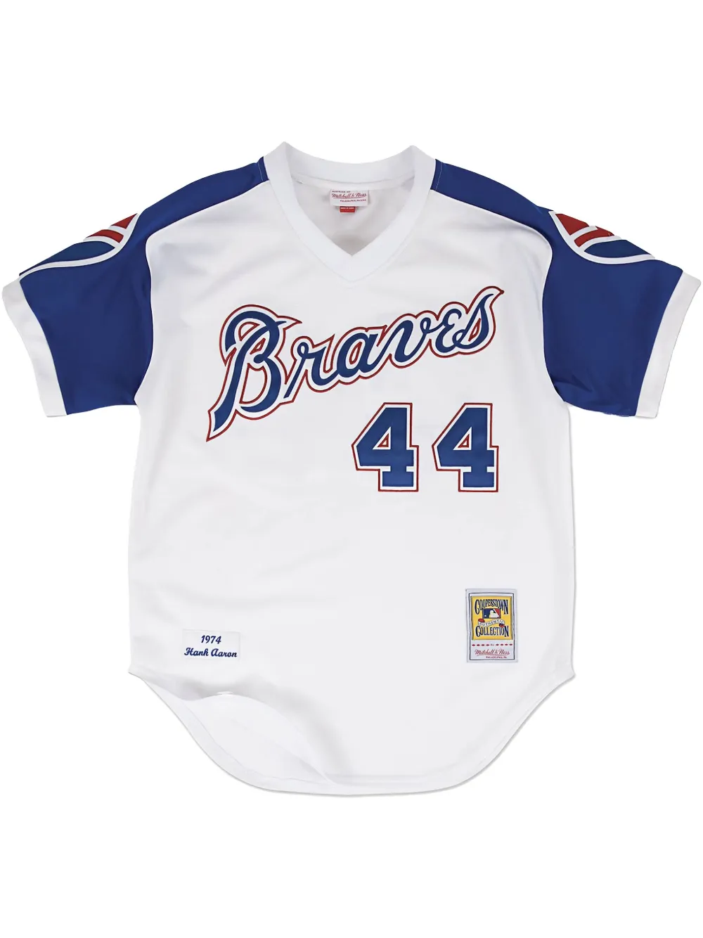 Топ Atlanta Braves Cooperstown Collection 1974 Hank Aaron Mitchell & Ness, белый 
Топ Atlanta Braves Cooperstown Collection 1974 Hank Aaron Mitchell & Ness, белый