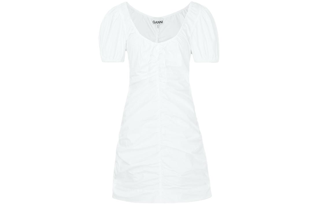 GANNI Женское белое платье с короткими рукавами
GANNI Женское белое платье с короткими рукавами
