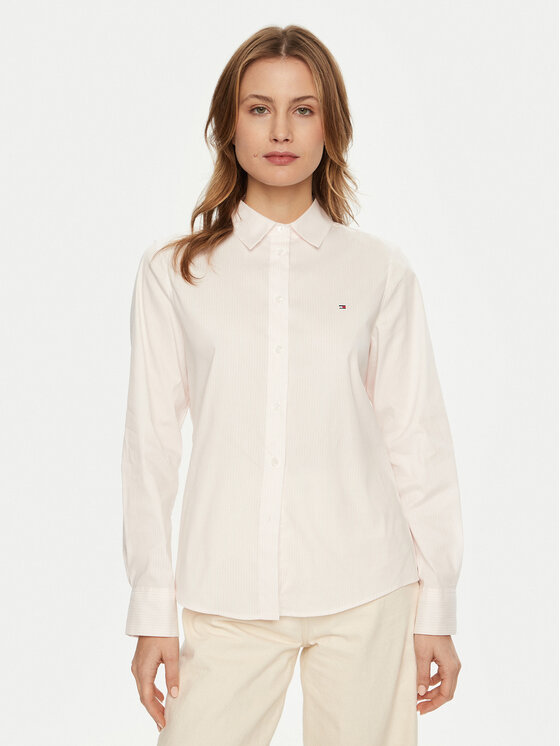 Рубашка обычного кроя WW0WW44084 Tommy Hilfiger, розовый 
Рубашка обычного кроя WW0WW44084 Tommy Hilfiger, розовый