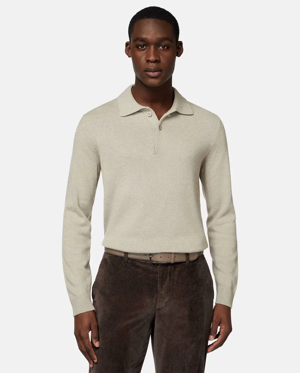 Мужской шерстяной свитер в стиле поло Boggi Milano, цвет Crema
Мужской шерстяной свитер в стиле поло Boggi Milano, цвет Crema