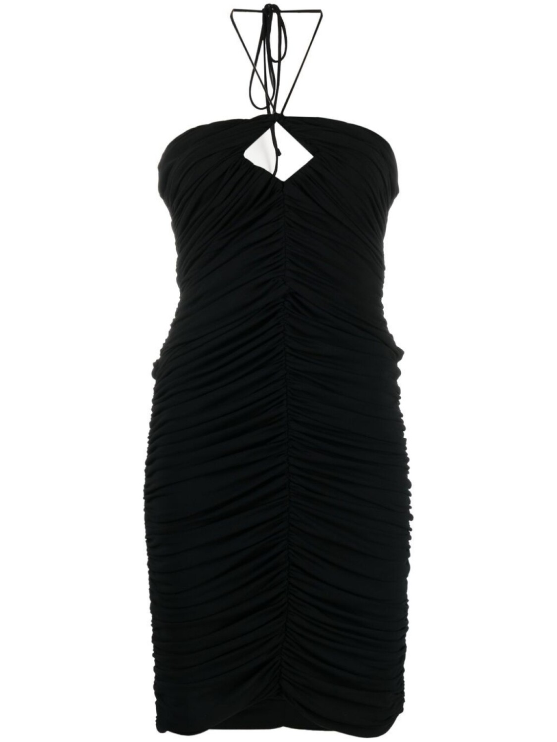 Magda Butrym платье мини с вырезом халтер и сборками, черный
Magda Butrym платье мини с вырезом халтер и сборками, черный