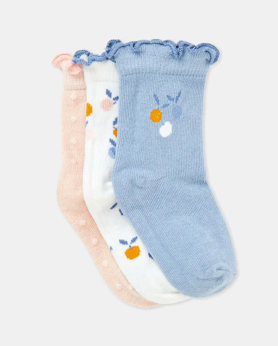 Упаковка из 3 носков для девочки в горошек и с фруктами Cotton Juice, мультиколор
Упаковка из 3 носков для девочки в горошек и с фруктами Cotton Juice, мультиколор