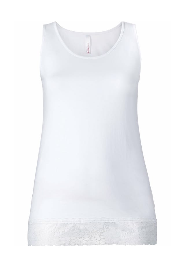 Топ с кружевной каймой по подолу Sheego, белый
Топ с кружевной каймой по подолу Sheego, белый