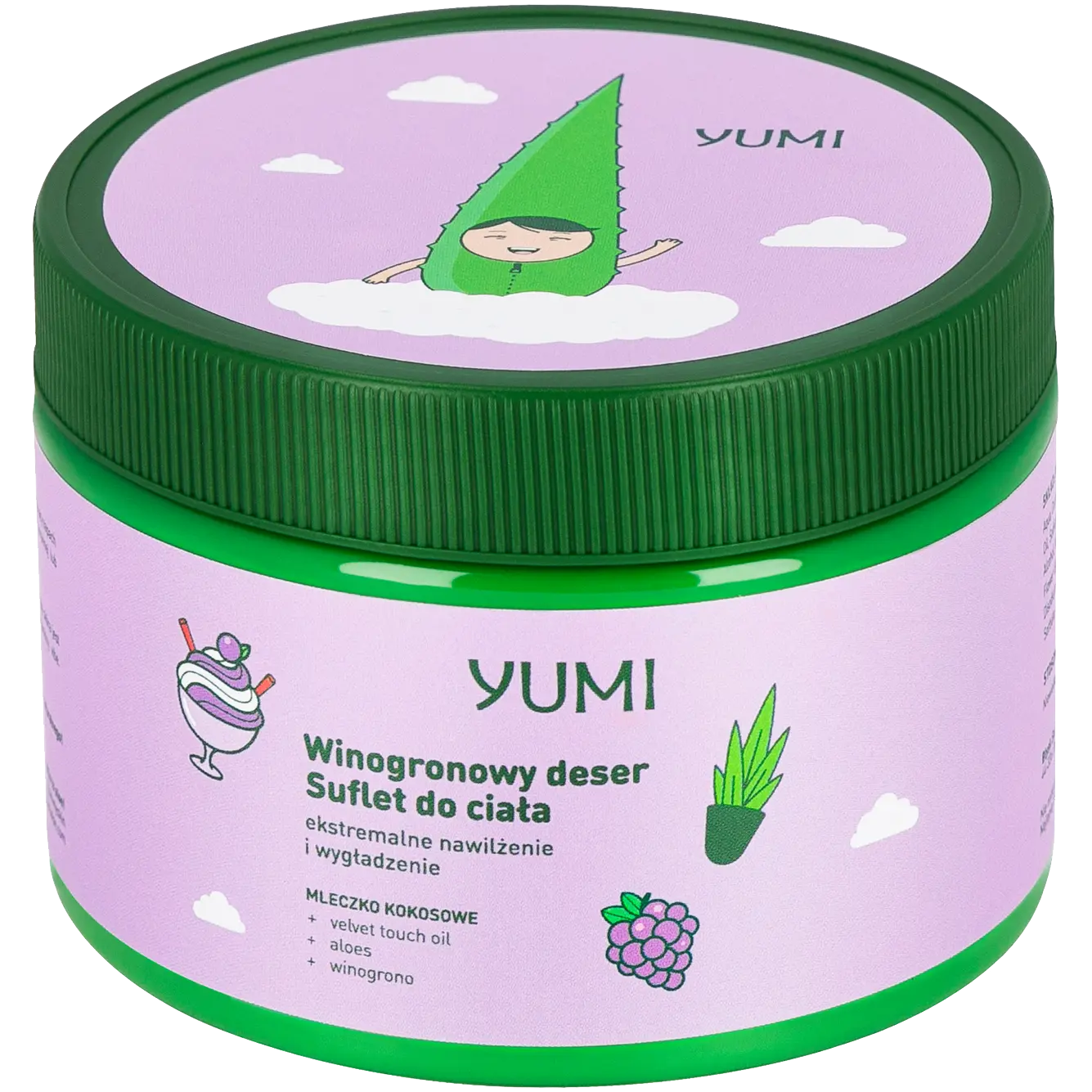 Yumi суфле для тела виноградный десерт, 300 мл
Yumi суфле для тела виноградный десерт, 300 мл