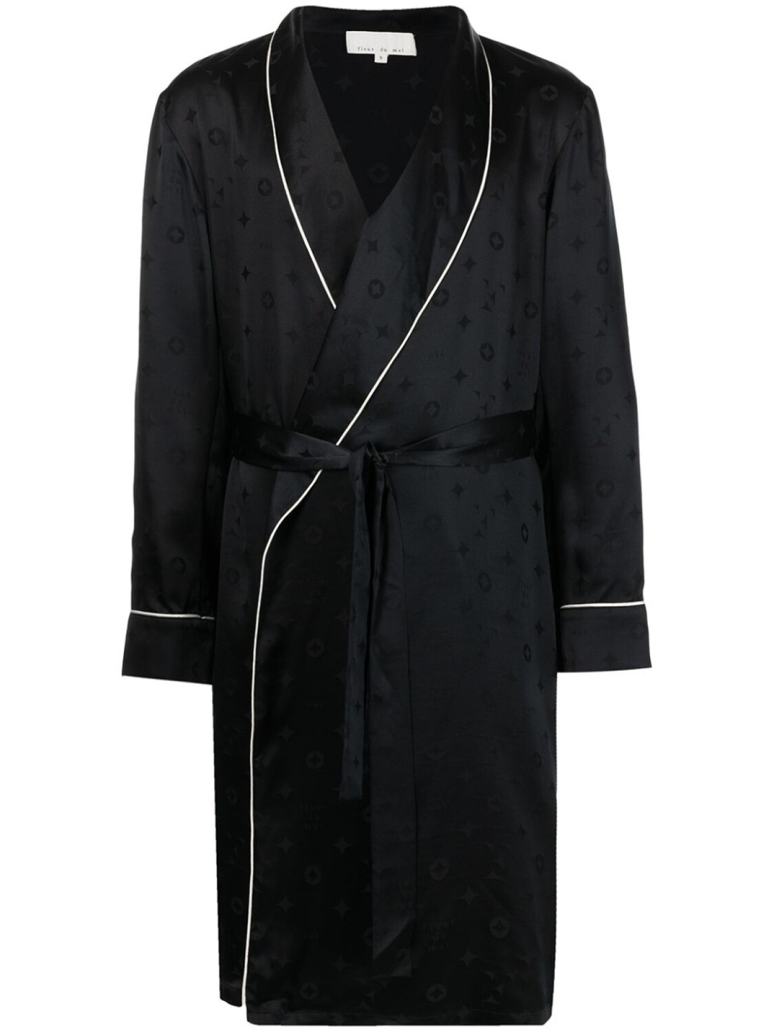 Fleur Du Mal шелковый халат с жаккардовым узором, черный
Fleur Du Mal шелковый халат с жаккардовым узором, черный
