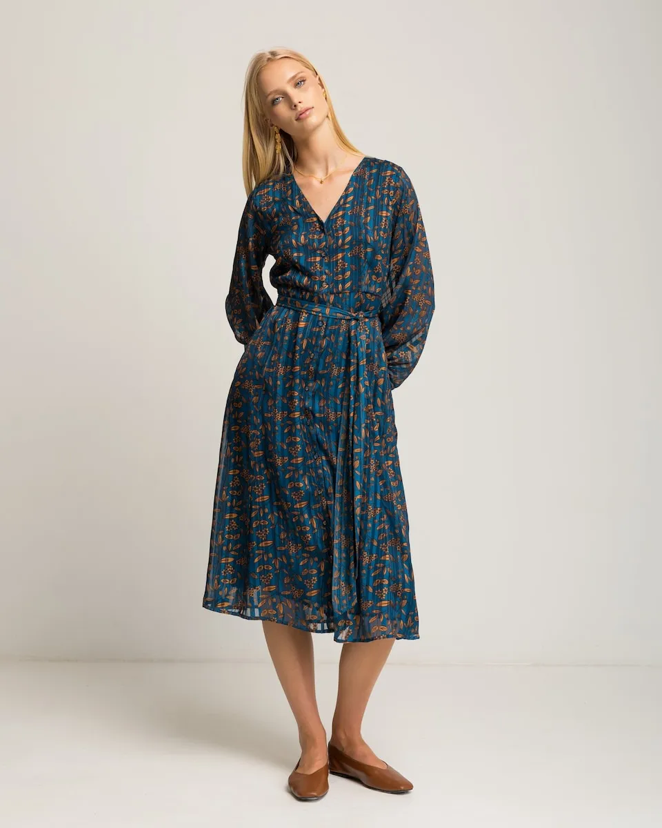 Синее миди-платье с оранжевыми деталями Niza
Синее миди-платье с оранжевыми деталями Niza