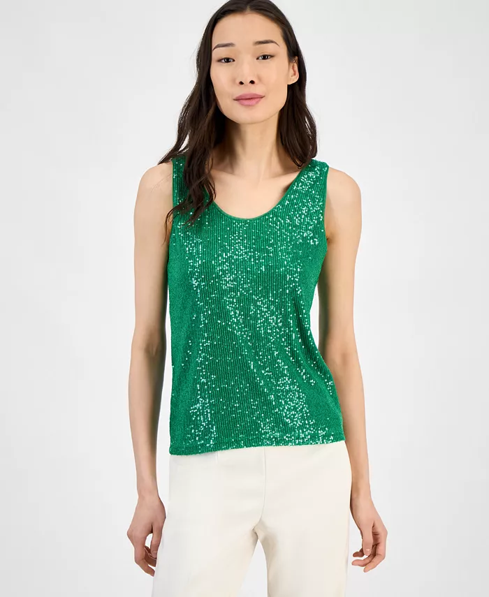 Женский топ без рукавов с пайетками и двойным вырезом Anne Klein, зеленый
Женский топ без рукавов с пайетками и двойным вырезом Anne Klein, зеленый