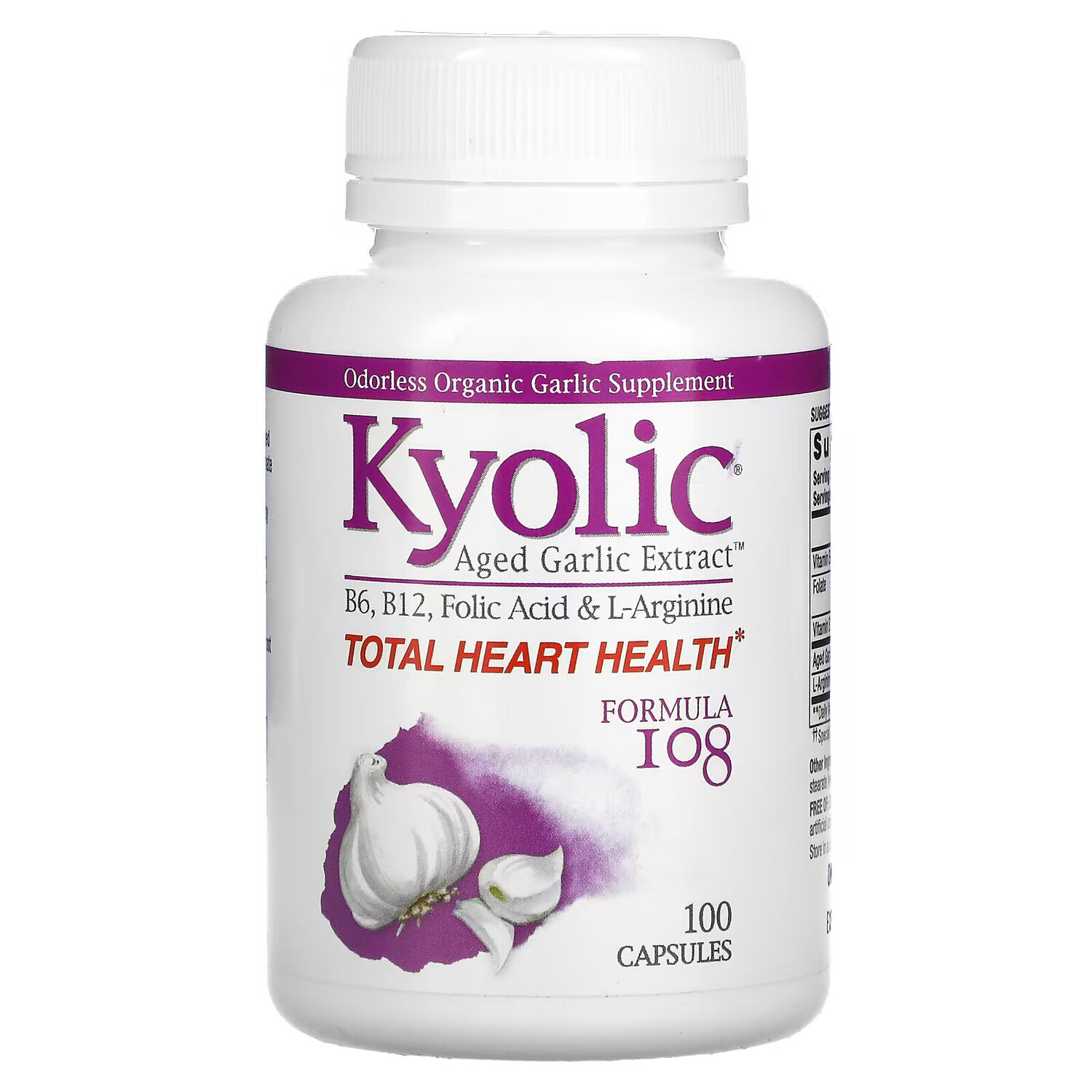 Kyolic, Aged Garlic Extract, формула 108, 100 капсул
Kyolic, Aged Garlic Extract, формула 108, 100 капсул