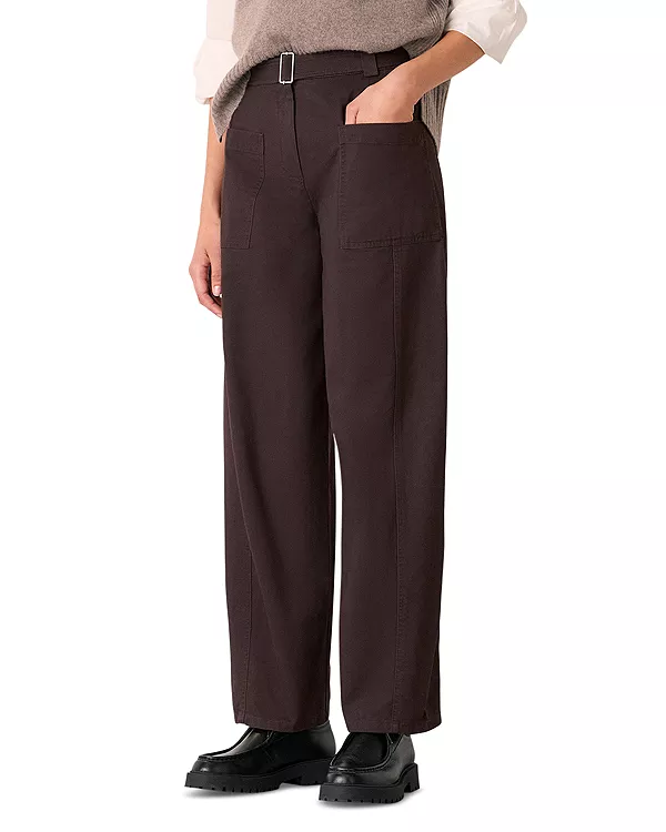 Брюки с поясом и широкими штанинами Whistles, коричневый
Брюки с поясом и широкими штанинами Whistles, коричневый