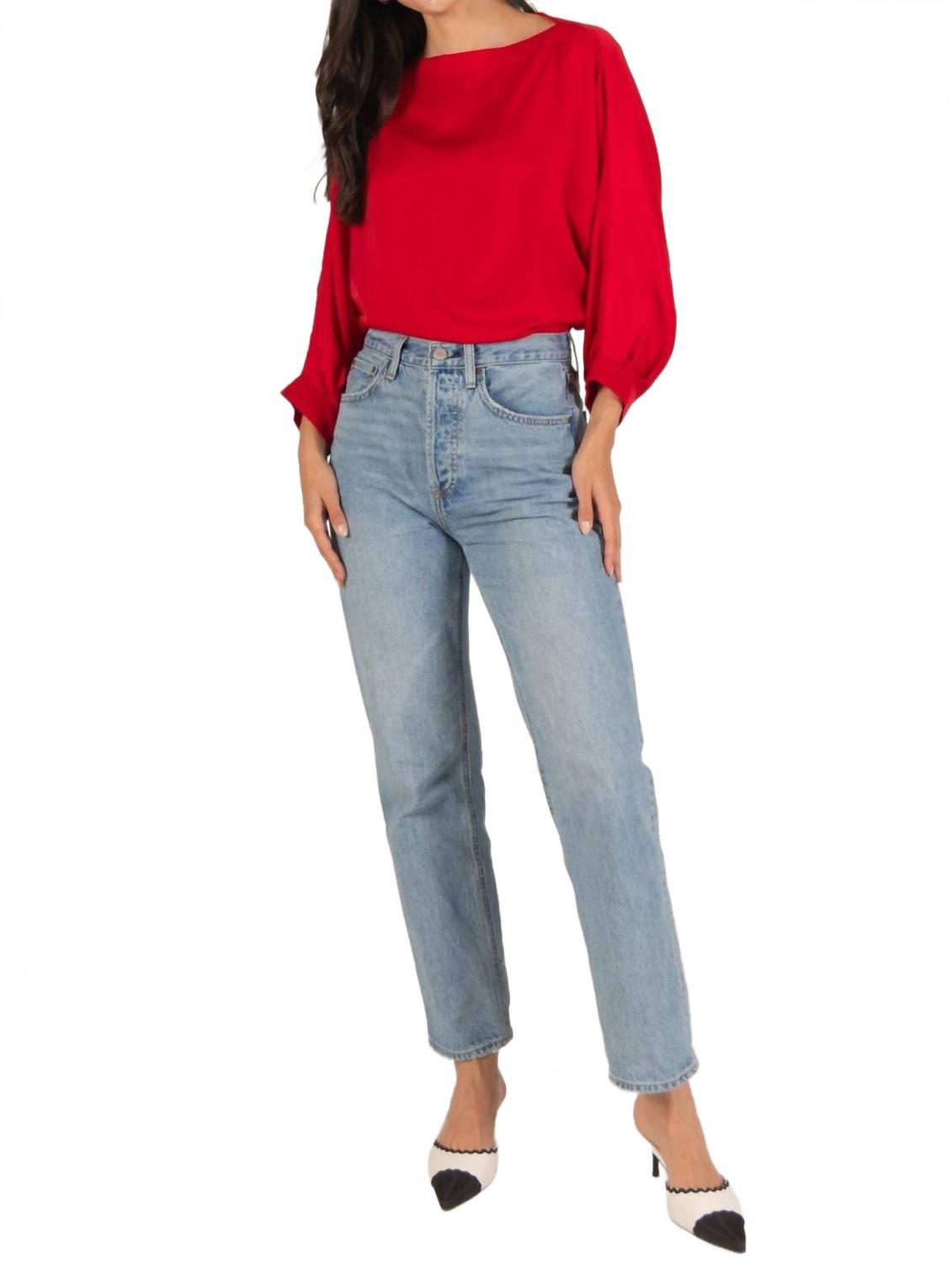 Красная блузка с лодочкой из сатина Before You
Красная блузка с лодочкой из сатина Before You