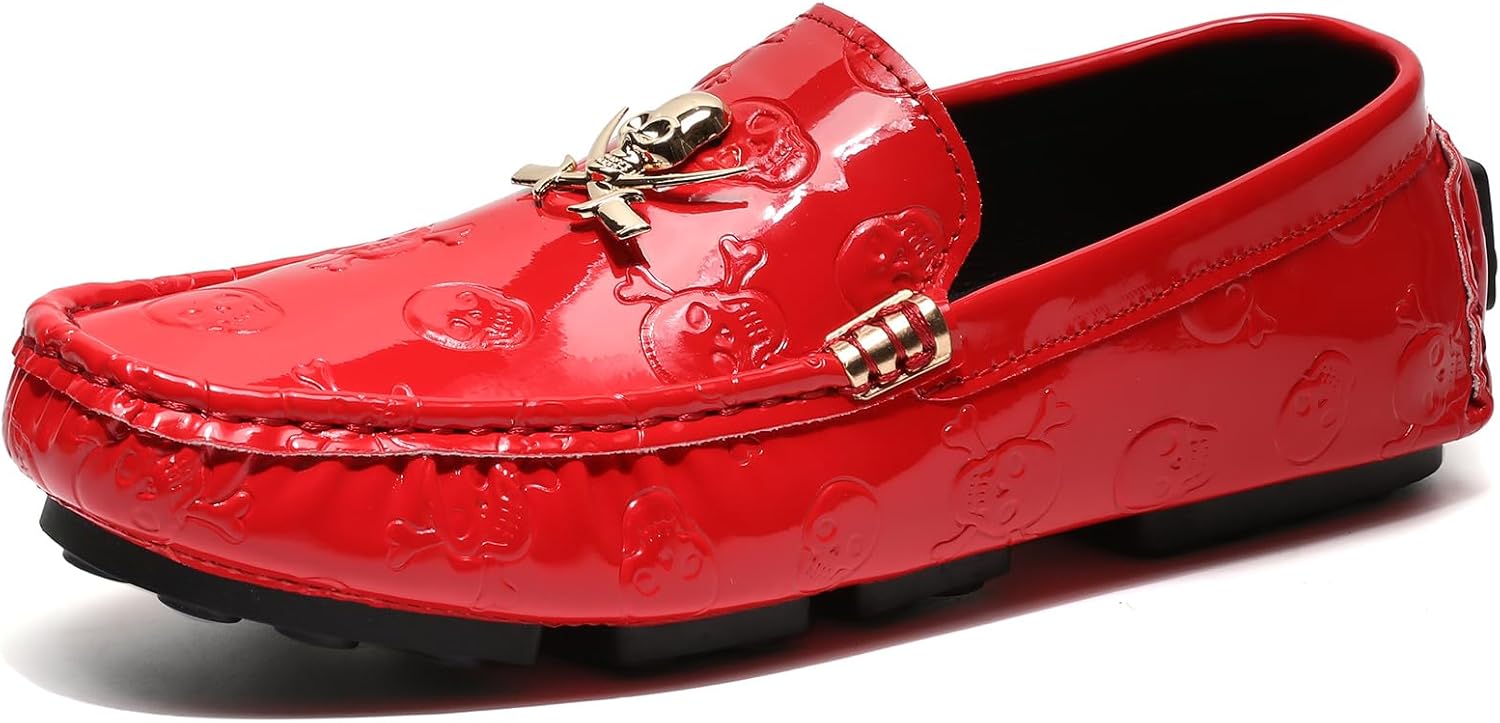 Мужские лоферы Dacnakby Penny из лакированной кожи с узором черепа, мокасины без шнуровки с золотой пряжкой в виде черепа, повседневные и нарядные лодочные туфли
Мужские лоферы Dacnakby Penny из лакированной кожи с узором черепа, мокасины без шнуровки с золотой пряжкой в виде черепа, повседневные и нарядные лодочные туфли