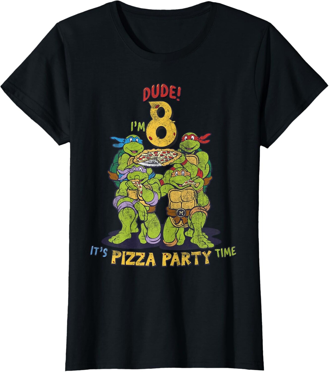Женская футболка Teenage Mutant Ninja Turtles I'm 8 Dude Pizza Birthday Party, черный
Женская футболка Teenage Mutant Ninja Turtles I'm 8 Dude Pizza Birthday Party, черный