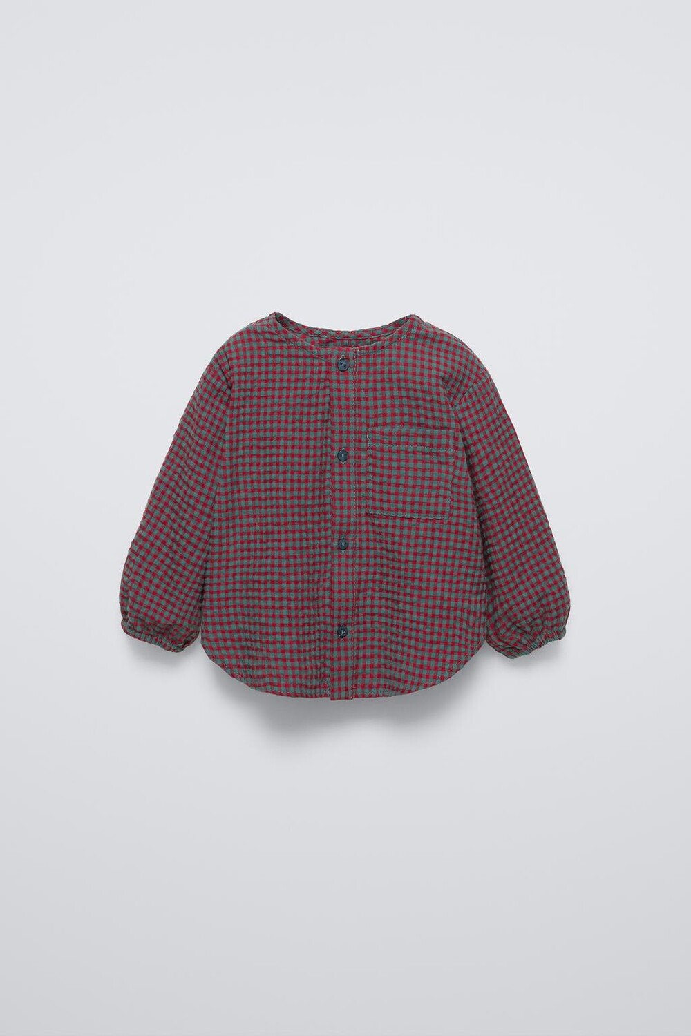 Рубашка в клетку гингем ZARA, красноватый 
Рубашка в клетку гингем ZARA, красноватый