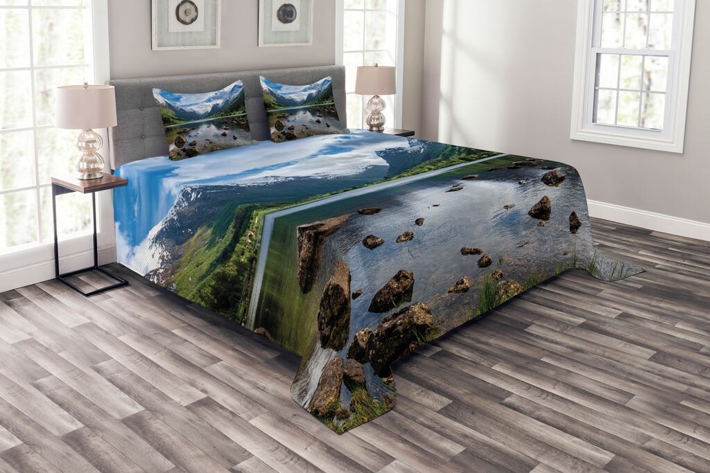 Комплект покрывала ABAKUHAUS Natural, River Open Sky, Норвегия, комплект с моющимися наволочками, для односпальных кроватей 264 x 220 см, белый зеленый коричневый
Комплект покрывала ABAKUHAUS Natural, River Open Sky, Норвегия, комплект с моющимися наволочками, для односпальных кроватей 264 x 220 см, белый зеленый коричневый