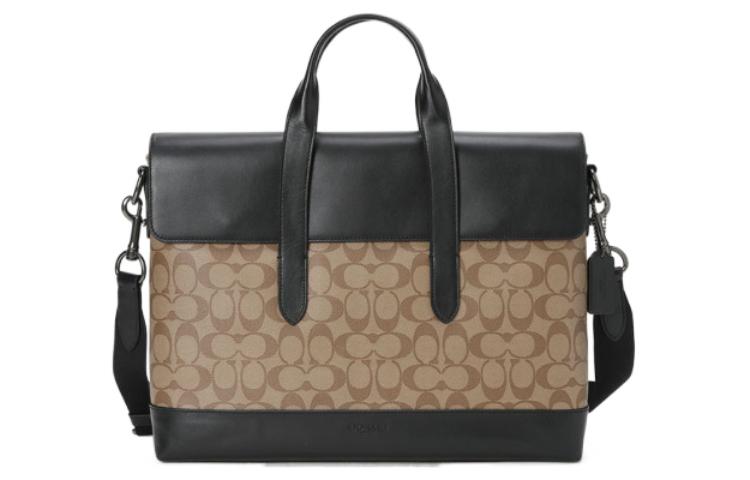 COACH Кожаная сумка Хэмилтон через плечо портфель мужская большая черная с коричневым монограммой
COACH Кожаная сумка Хэмилтон через плечо портфель мужская большая черная с коричневым монограммой