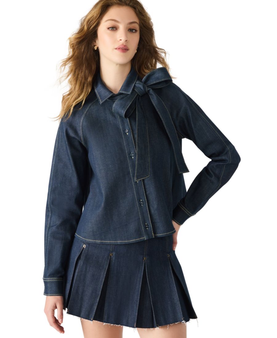 Женская рубашка с длинными рукавами и бантом Steve Madden, Deep Indigo
Женская рубашка с длинными рукавами и бантом Steve Madden, Deep Indigo
