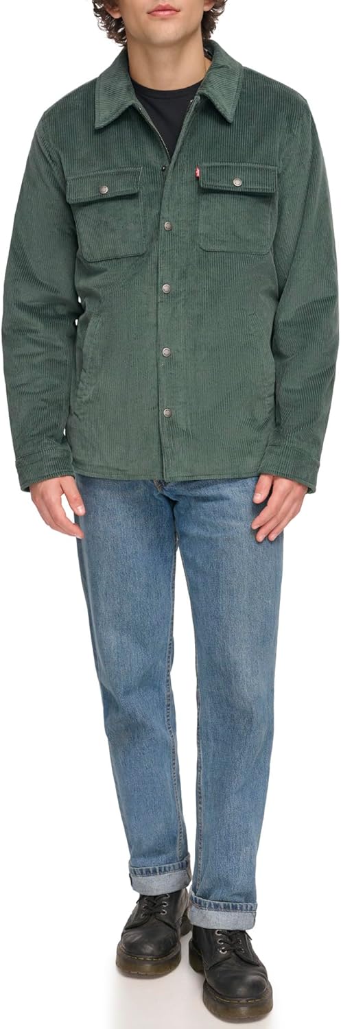 Мужская клетчатая куртка-рубашка Levi's с капюшоном и подкладкой из шерпы (стандартные размеры, большие и высокие), Atlantis Corduroy/Sherpa Lined
Мужская клетчатая куртка-рубашка Levi's с капюшоном и подкладкой из шерпы (стандартные размеры, большие и высокие), Atlantis Corduroy/Sherpa Lined