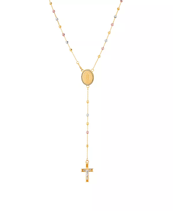 Четки с полированными бриллиантами и лунными бусинами из 14-каратного желтого, белого и розового золота. Italian Gold, tri-color
Четки с полированными бриллиантами и лунными бусинами из 14-каратного желтого, белого и розового золота. Italian Gold, tri-color