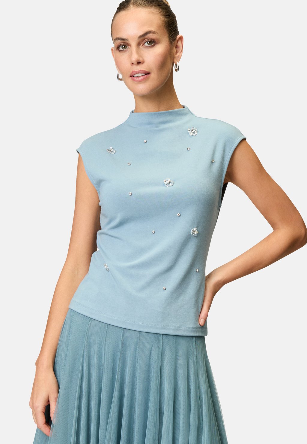 Футболка с принтом MIT STRASS UND BLÜTEN zero, синий 
Футболка с принтом MIT STRASS UND BLÜTEN zero, синий