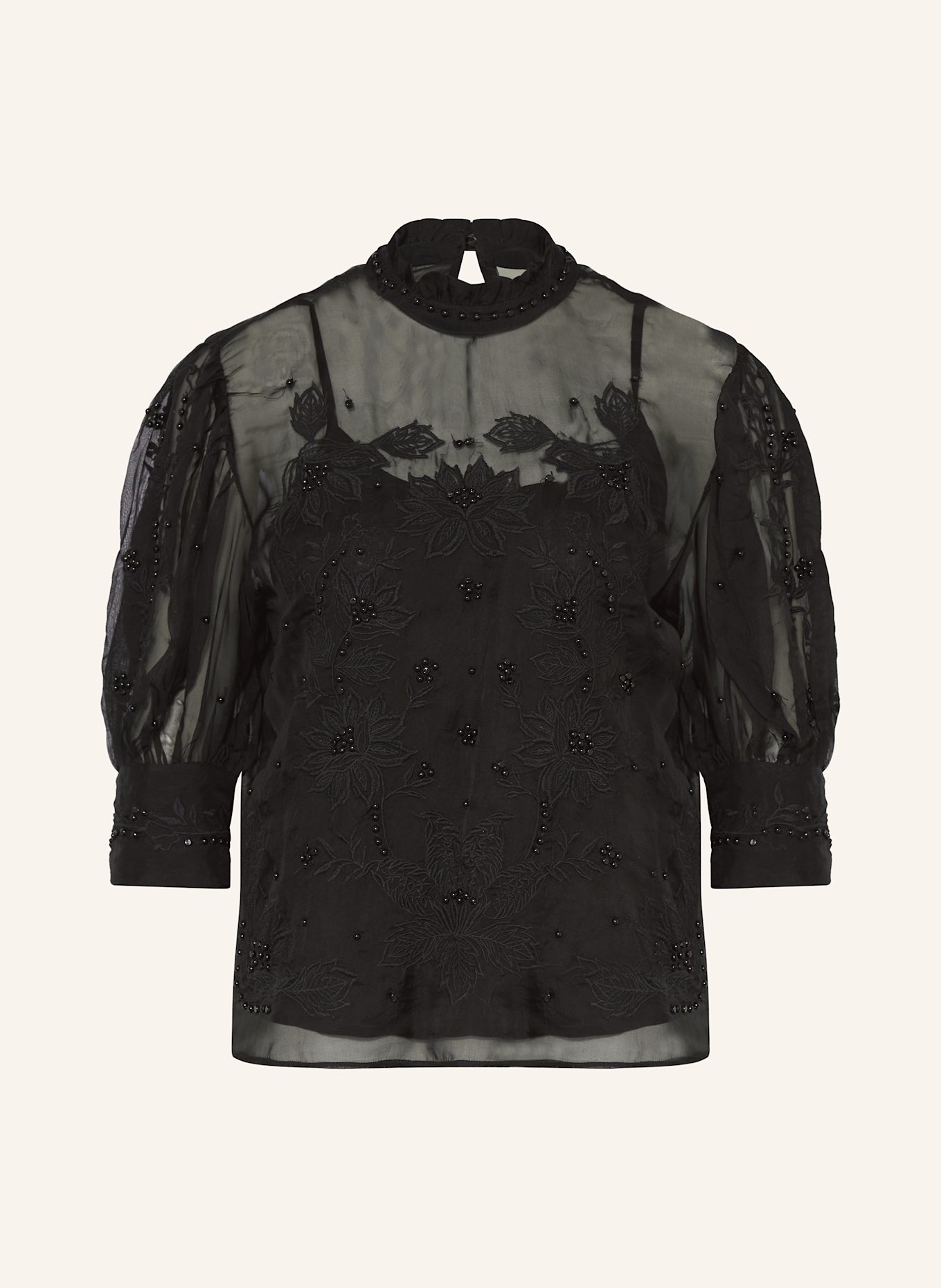 Блузка-Рубашка с декоративными жемчужинами Farm Rio, черный
Блузка-Рубашка с декоративными жемчужинами Farm Rio, черный
