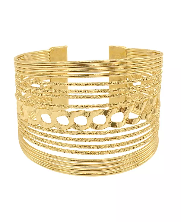 Многорядный браслет-манжета с покрытием из 14-каратного золота Adornia, gold
Многорядный браслет-манжета с покрытием из 14-каратного золота Adornia, gold