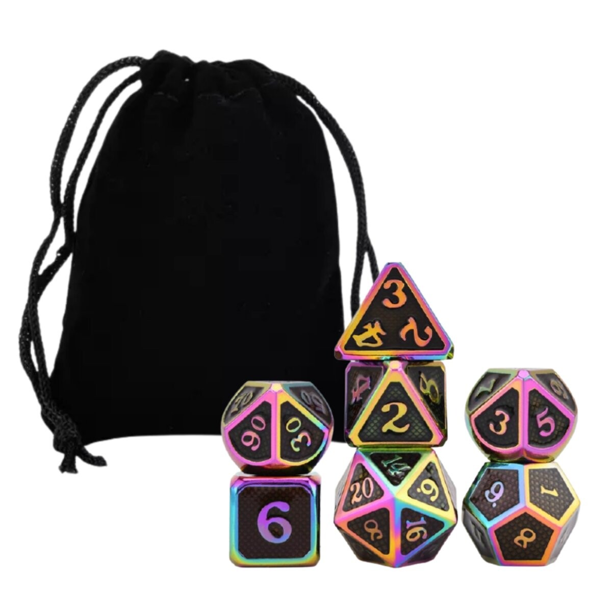 Набор кубиков Dark Secrets of the Rainbow для ролевой игры, состоящий из 7 металлических кубиков RGFK
Набор кубиков Dark Secrets of the Rainbow для ролевой игры, состоящий из 7 металлических кубиков RGFK