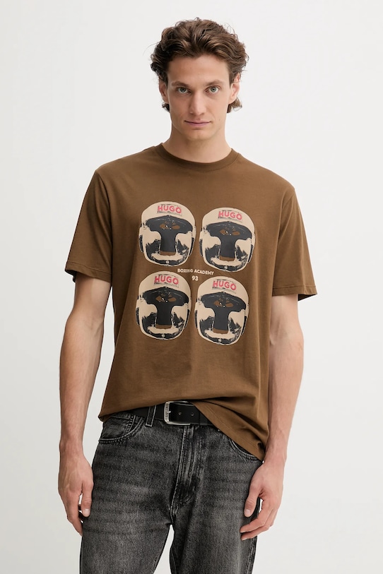 Хлопковая футболка Hugo, коричневый
Хлопковая футболка Hugo, коричневый