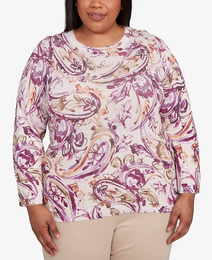 Свитер Urban Legend с блестящим узором пейсли и круглым вырезом больших размеров Alfred Dunner, мультиколор
Свитер Urban Legend с блестящим узором пейсли и круглым вырезом больших размеров Alfred Dunner, мультиколор