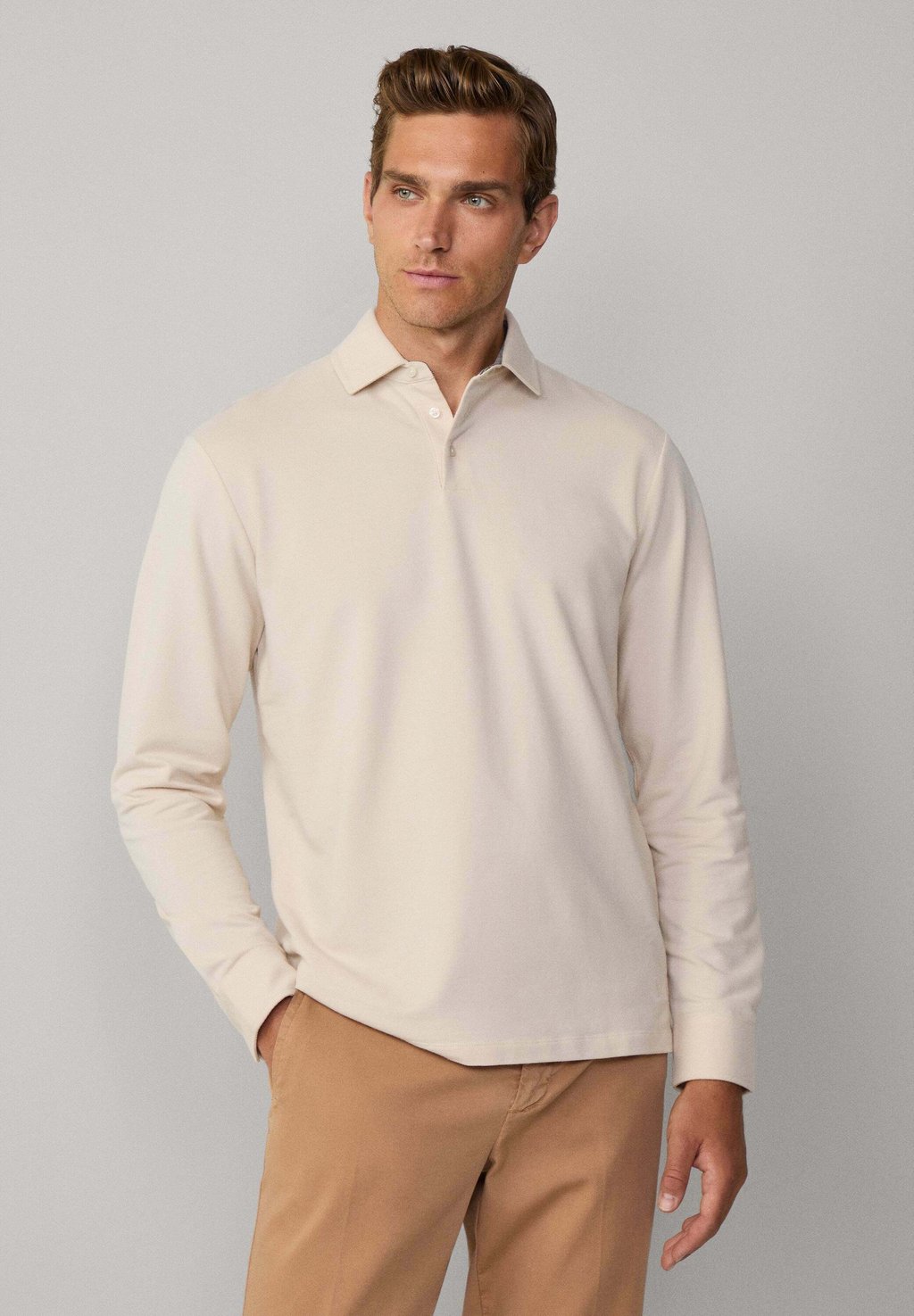 Топ с длинными рукавами JACQD Hackett London, молочный 
Топ с длинными рукавами JACQD Hackett London, молочный