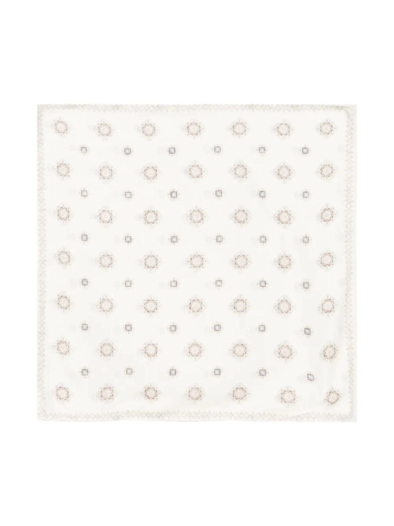 Шелковый платок Brunello Cucinelli, белый 
Шелковый платок Brunello Cucinelli, белый