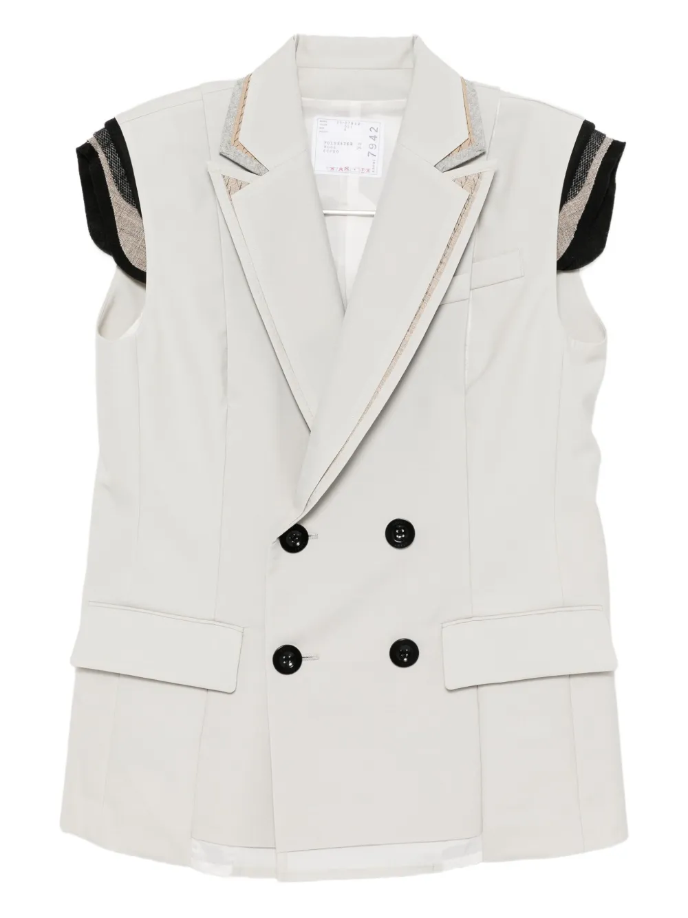 Двубортный жилет SACAI, нейтральный
Двубортный жилет SACAI, нейтральный