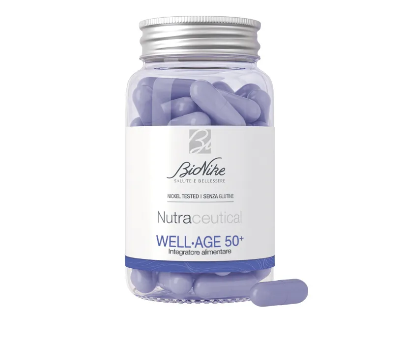 BioNike Nutraceutical Well Age 50+, 60 капсул, добавка для кожи и менопаузы
BioNike Nutraceutical Well Age 50+, 60 капсул, добавка для кожи и менопаузы