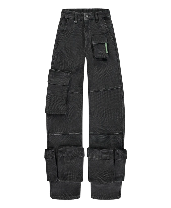 3D брюки-карго из черного хлопка FlãNeur, черный
3D брюки-карго из черного хлопка FlãNeur, черный