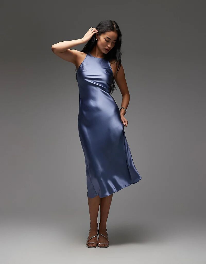 & Other Stories Платье миди из атласа косого кроя синего цвета
& Other Stories Платье миди из атласа косого кроя синего цвета