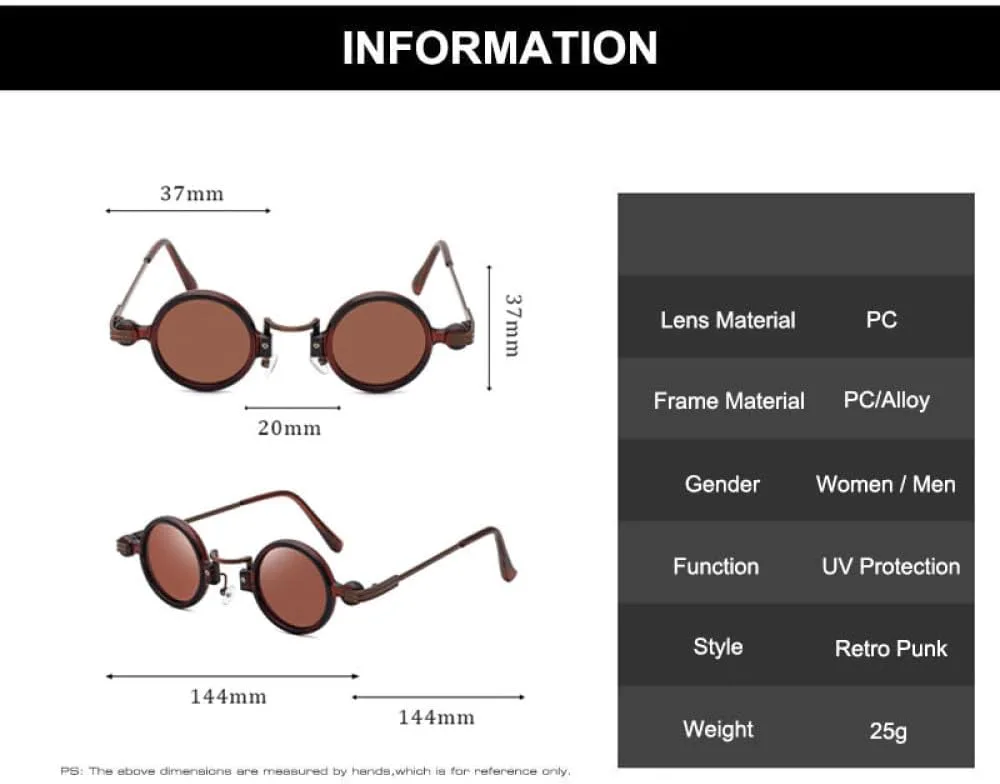 Солнцезащитные очки в стиле ретро-панк для женщин, винтажные, маленькие круглые, с защитой от УФ-излучения UV400, подходят для женщин и мужчин MTZJH, Flower Clear
Солнцезащитные очки в стиле ретро-панк для женщин, винтажные, маленькие круглые, с защитой от УФ-излучения UV400, подходят для женщин и мужчин MTZJH, Flower Clear