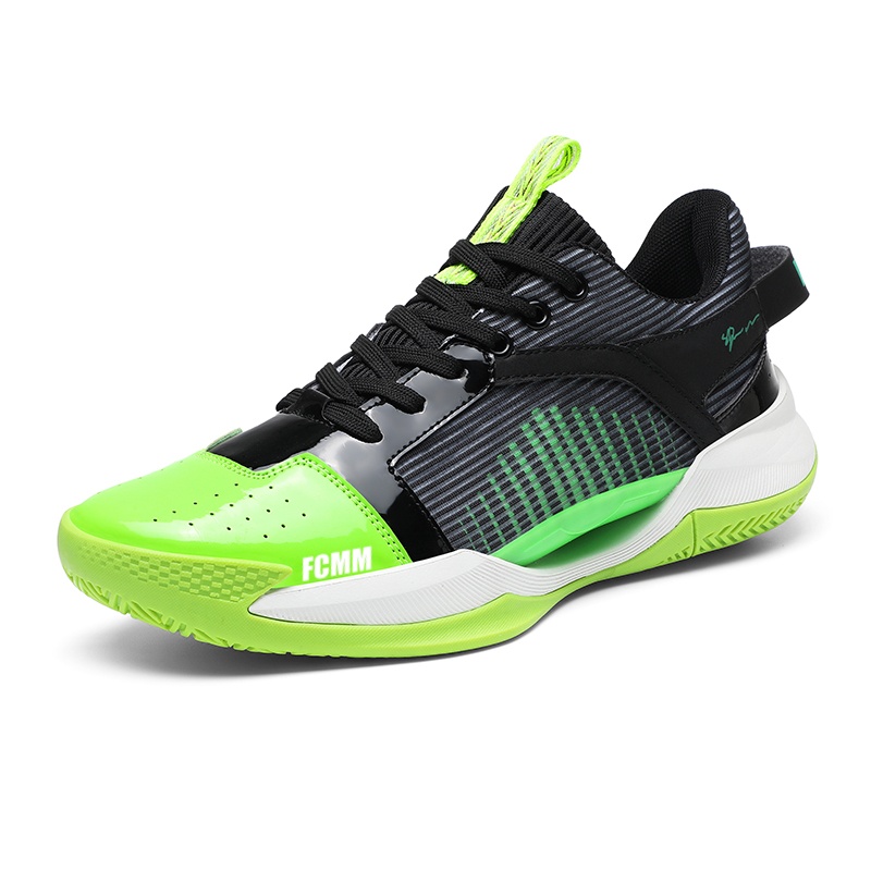Противоскользящие износостойкие детские баскетбольные кроссовки для детей FCMM, черный/зеленый 
Противоскользящие износостойкие детские баскетбольные кроссовки для детей FCMM, черный/зеленый