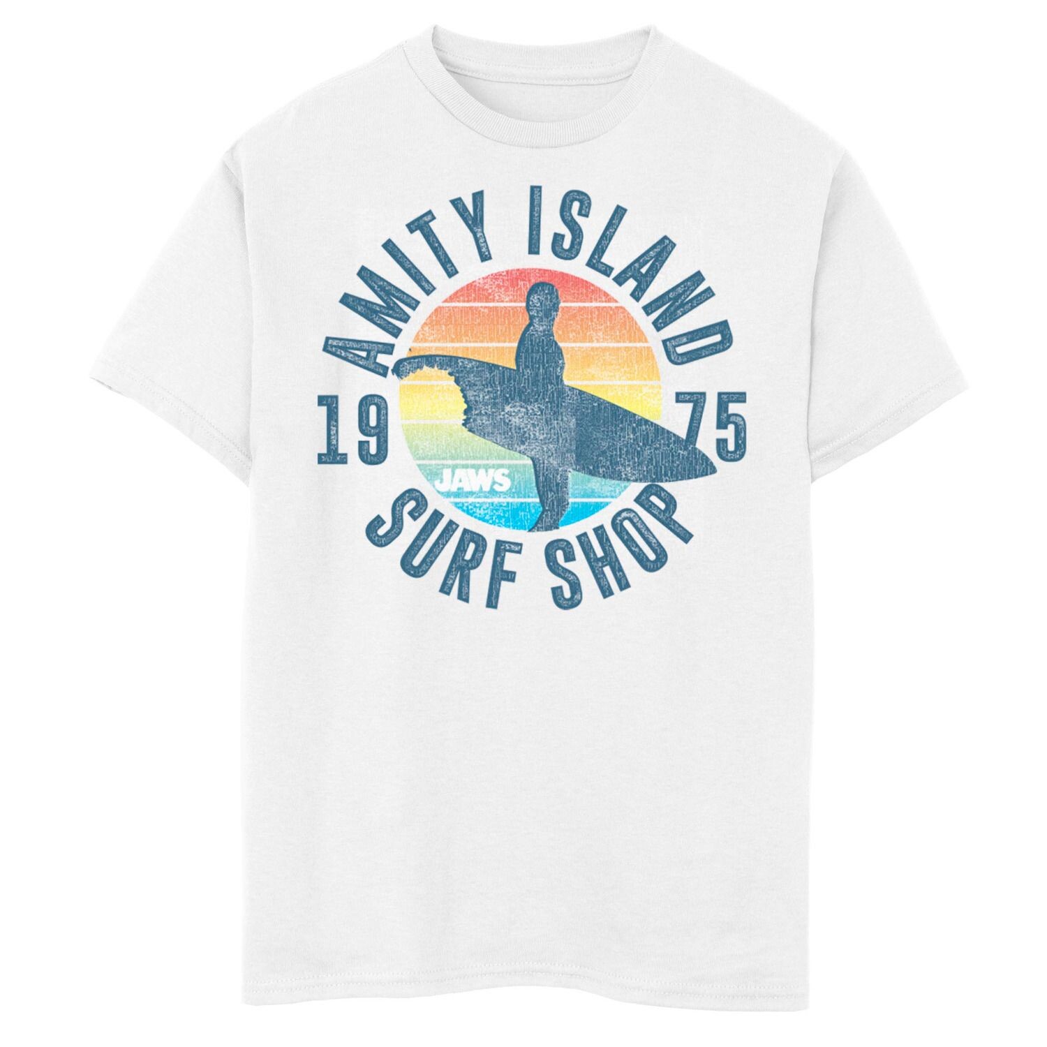 Футболка Jaws Amity Island Surf Shop 1975 года для мальчиков 8–20 лет с графическим логотипом и логотипом в стиле ретро Licensed Character
Футболка Jaws Amity Island Surf Shop 1975 года для мальчиков 8–20 лет с графическим логотипом и логотипом в стиле ретро Licensed Character